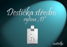 Destička střední D - přívěsek stříbřený